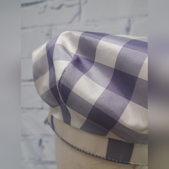 Burberry Womens Newsboy Hat Cap Purple Nova Check England Vintage Y2K 90s Small main image 9